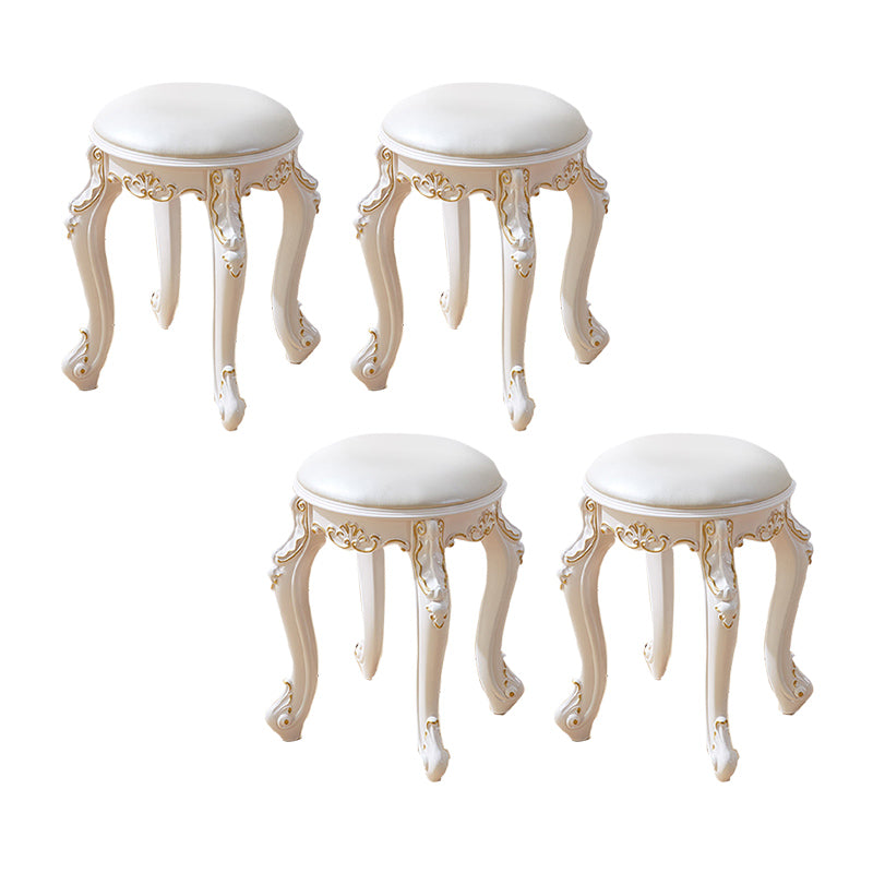 Leather Pouf Stool Craving Upholstered Round Water Resistant Modern Pouf White 4 Piece Set Gold Clearhalo 'furn' 'furn_ottomans_poufs' 'Furniture' 'Living Room Furniture' 'Ottomans & Poufs' 'ottomans_poufs' 6431512