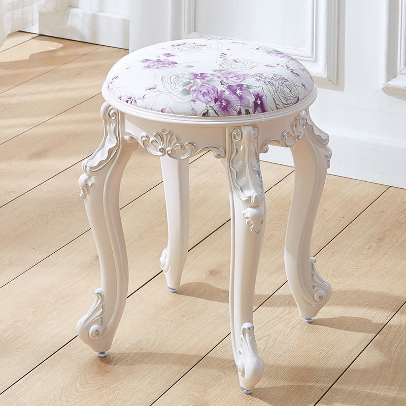 Leather Pouf Stool Craving Upholstered Round Water Resistant Modern Pouf Violet 1 Piece Silver Clearhalo 'furn' 'furn_ottomans_poufs' 'Furniture' 'Living Room Furniture' 'Ottomans & Poufs' 'ottomans_poufs' 6431519