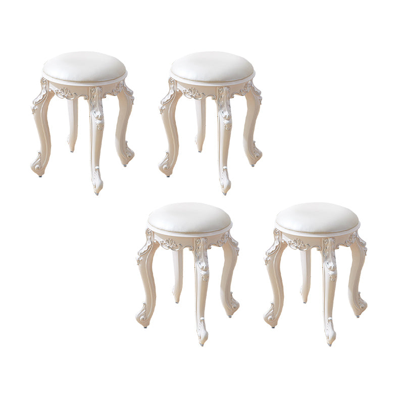 Leather Pouf Stool Craving Upholstered Round Water Resistant Modern Pouf White 4 Piece Set Silver Clearhalo 'furn' 'furn_ottomans_poufs' 'Furniture' 'Living Room Furniture' 'Ottomans & Poufs' 'ottomans_poufs' 6431524