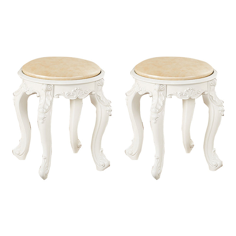Leather Pouf Stool Craving Upholstered Round Water Resistant Modern Pouf Gold 2 Piece Set Silver Clearhalo 'furn' 'furn_ottomans_poufs' 'Furniture' 'Living Room Furniture' 'Ottomans & Poufs' 'ottomans_poufs' 6431526