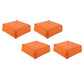 Modern Pouf Ottoman Leather Upholstered Solid Color Tear Resistant Square Ottoman Orange 4 Piece Set Clearhalo 'furn' 'furn_ottomans_poufs' 'Furniture' 'Living Room Furniture' 'Ottomans & Poufs' 'ottomans_poufs' 6431573