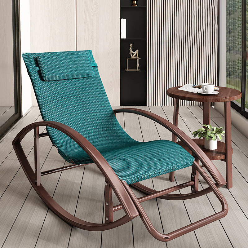 Contemporary Rocker Chair Metal Frame Water Resistant Fabric Rocker Chair with Pillow Clearhalo 'Chairs & Seating' 'furn' 'furn_rocking_chairs' 'Furniture' 'Living Room Furniture' 'Rocking Chairs' 'rocking_chairs' 6431984
