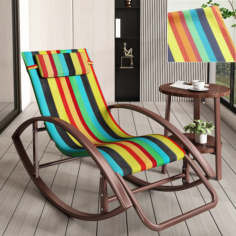Contemporary Rocker Chair Metal Frame Water Resistant Fabric Rocker Chair with Pillow Yellow Brown Clearhalo 'Chairs & Seating' 'furn' 'furn_rocking_chairs' 'Furniture' 'Living Room Furniture' 'Rocking Chairs' 'rocking_chairs' 6432001