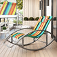 Contemporary Rocker Chair Metal Frame Water Resistant Fabric Rocker Chair with Pillow Yellow Silver Clearhalo 'Chairs & Seating' 'furn' 'furn_rocking_chairs' 'Furniture' 'Living Room Furniture' 'Rocking Chairs' 'rocking_chairs' 6432002