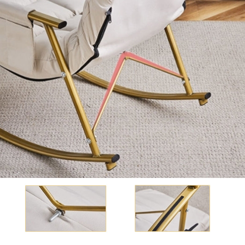 Silla de metal de mecedora moderna Silla de metal con cojines