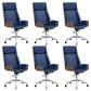 Contemporary Wheels Swivel Chair Faux Leather High Back Chair Blue 6 Piece Set Star Base Clearhalo 'furn' 'furn_office_chair' 'Furniture' 'Office Chairs' 'Office Furniture' 'office_chair' 6432077