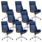 Contemporary Wheels Swivel Chair Faux Leather High Back Chair Blue 8 Piece Set Star Base Clearhalo 'furn' 'furn_office_chair' 'Furniture' 'Office Chairs' 'Office Furniture' 'office_chair' 6432078
