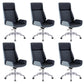 Contemporary Wheels Swivel Chair Faux Leather High Back Chair Blue-Black 6 Piece Set Star Base Clearhalo 'furn' 'furn_office_chair' 'Furniture' 'Office Chairs' 'Office Furniture' 'office_chair' 6432087