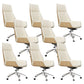 Contemporary Wheels Swivel Chair Faux Leather High Back Chair Off-White 8 Piece Set Star Base Clearhalo 'furn' 'furn_office_chair' 'Furniture' 'Office Chairs' 'Office Furniture' 'office_chair' 6432093