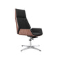 Contemporary Wheels Swivel Chair Faux Leather High Back Chair Black 1 Piece 4-Star Clearhalo 'furn' 'furn_office_chair' 'Furniture' 'Office Chairs' 'Office Furniture' 'office_chair' 6432094