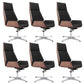 Contemporary Wheels Swivel Chair Faux Leather High Back Chair Black 6 Piece Set 4-Star Clearhalo 'furn' 'furn_office_chair' 'Furniture' 'Office Chairs' 'Office Furniture' 'office_chair' 6432097