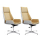 Contemporary Wheels Swivel Chair Faux Leather High Back Chair Beige 2 Piece Set 4-Star Clearhalo 'furn' 'furn_office_chair' 'Furniture' 'Office Chairs' 'Office Furniture' 'office_chair' 6432100