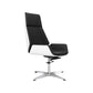Contemporary Wheels Swivel Chair Faux Leather High Back Chair Black White 1 Piece 4-Star Clearhalo 'furn' 'furn_office_chair' 'Furniture' 'Office Chairs' 'Office Furniture' 'office_chair' 6432104