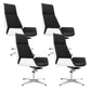 Contemporary Wheels Swivel Chair Faux Leather High Back Chair Black White 4 Piece Set 4-Star Clearhalo 'furn' 'furn_office_chair' 'Furniture' 'Office Chairs' 'Office Furniture' 'office_chair' 6432106