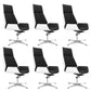 Contemporary Wheels Swivel Chair Faux Leather High Back Chair Black White 6 Piece Set 4-Star Clearhalo 'furn' 'furn_office_chair' 'Furniture' 'Office Chairs' 'Office Furniture' 'office_chair' 6432107