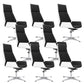 Contemporary Wheels Swivel Chair Faux Leather High Back Chair Black White 8 Piece Set 4-Star Clearhalo 'furn' 'furn_office_chair' 'Furniture' 'Office Chairs' 'Office Furniture' 'office_chair' 6432108