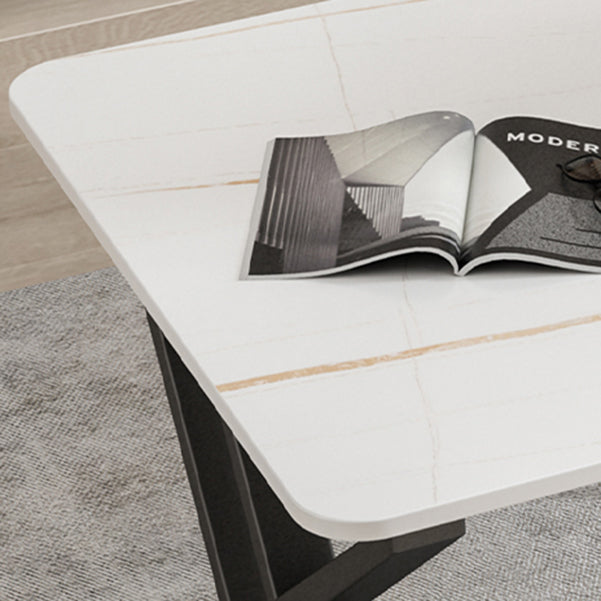 Eigentijdse kantoorbureau gebogen antieke afwerking computerbureau met metalen benen