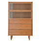 Scandinavian Pine Display Stand Glass Doors Buffet Cabinet with Doors Cherry Clearhalo 'Display & China Cabinets' 'display_china_cabinets' 'furn' 'furn_display_china_cabinets' 'Furniture' 'Kitchen & Dining Furniture' 6432179