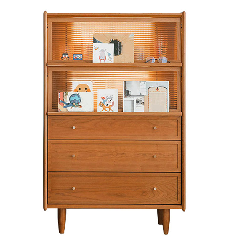 Scandinavian Pine Display Stand Glass Doors Buffet Cabinet with Doors Clearhalo 'Display & China Cabinets' 'display_china_cabinets' 'furn' 'furn_display_china_cabinets' 'Furniture' 'Kitchen & Dining Furniture' 6432185