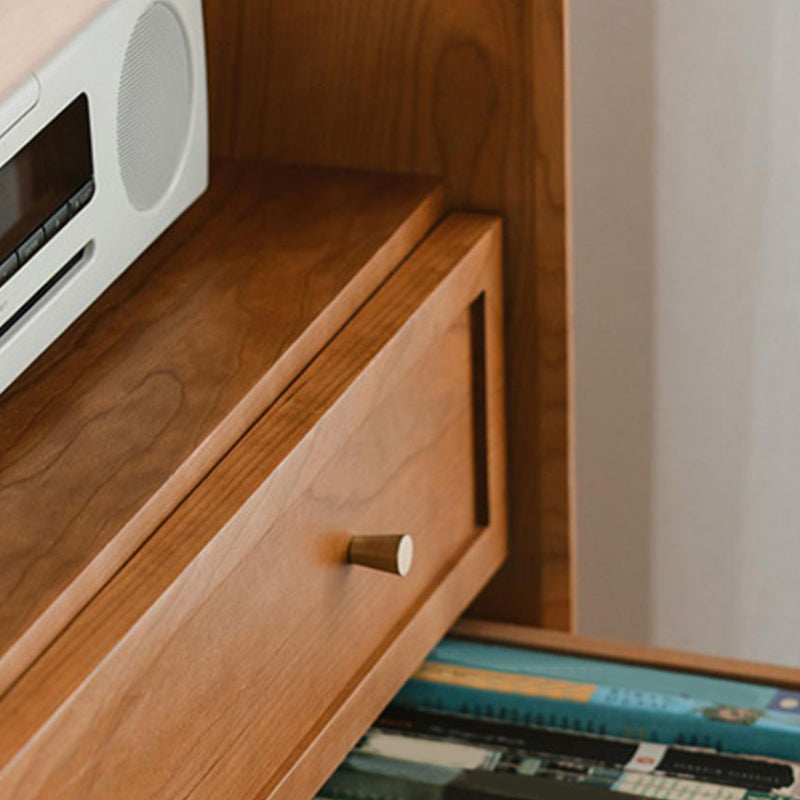 Scandinavian Pine Display Stand Glass Doors Buffet Cabinet with Doors Clearhalo 'Display & China Cabinets' 'display_china_cabinets' 'furn' 'furn_display_china_cabinets' 'Furniture' 'Kitchen & Dining Furniture' 6432189