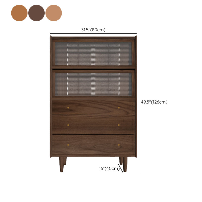 Scandinavian Pine Display Stand Glass Doors Buffet Cabinet with Doors Clearhalo 'Display & China Cabinets' 'display_china_cabinets' 'furn' 'furn_display_china_cabinets' 'Furniture' 'Kitchen & Dining Furniture' 6432190