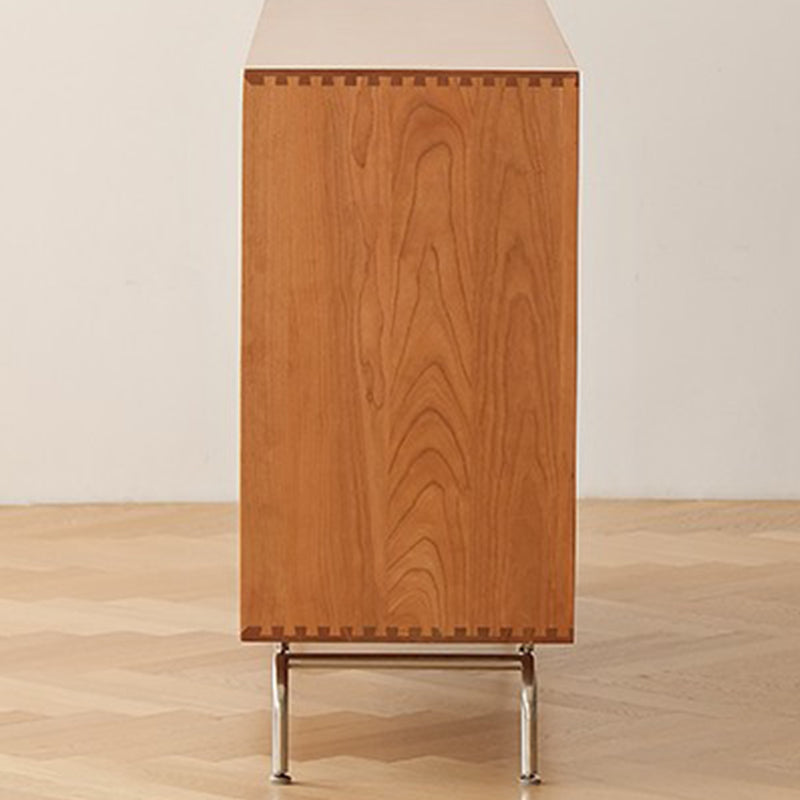 Portes en verre scandinaves armoire de rangement en pin pour le salon