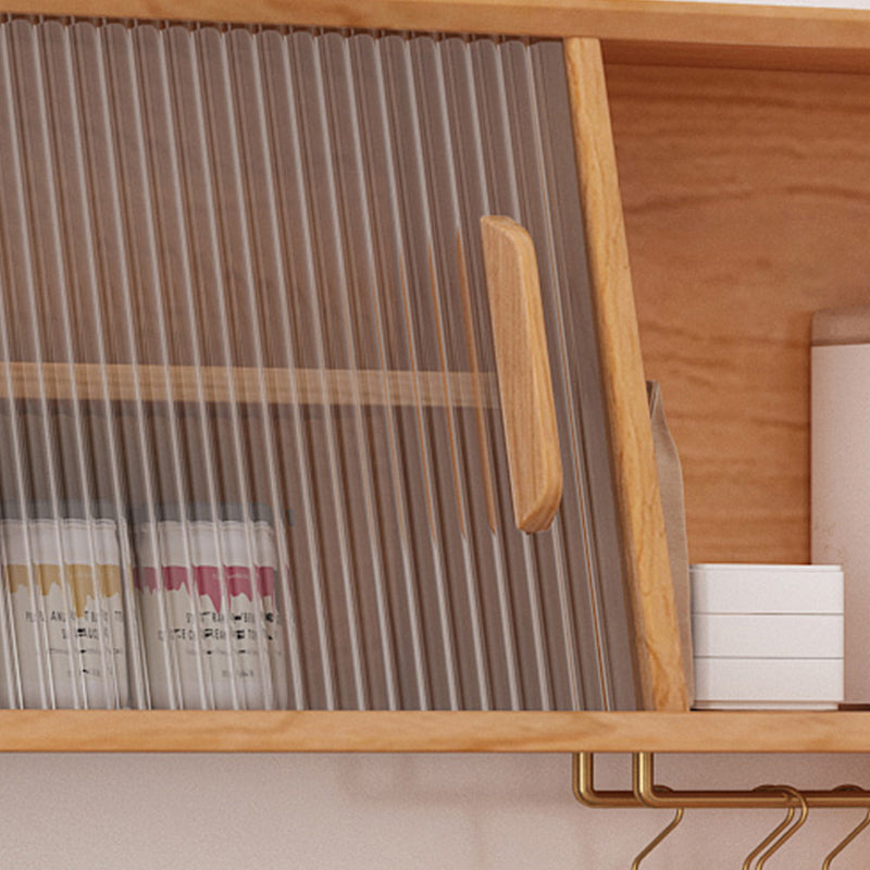 Contemporary Dining Hutch Pine Glass Doors Buffet Cabinet with Drawers Clearhalo 'Display & China Cabinets' 'display_china_cabinets' 'furn' 'furn_display_china_cabinets' 'Furniture' 'Kitchen & Dining Furniture' 6432258