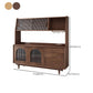 Contemporary Dining Hutch Pine Glass Doors Buffet Cabinet with Drawers Clearhalo 'Display & China Cabinets' 'display_china_cabinets' 'furn' 'furn_display_china_cabinets' 'Furniture' 'Kitchen & Dining Furniture' 6432262
