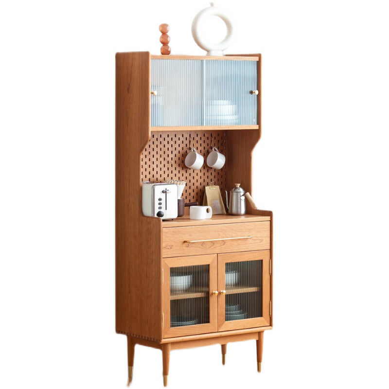 Modern Glass Doors Dining Hutch Pine Storage Cabinet for Living Room Clearhalo 'Display & China Cabinets' 'display_china_cabinets' 'furn' 'furn_display_china_cabinets' 'Furniture' 'Kitchen & Dining Furniture' 6432283