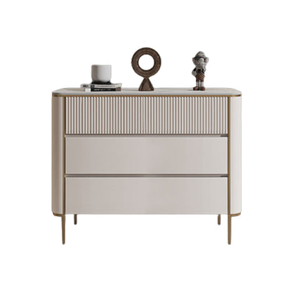 Cassettiera per camera da letto orizzontale Glam Stone in bianco con cassetti