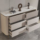Cassettiera per camera da letto orizzontale Glam Stone in bianco con cassetti