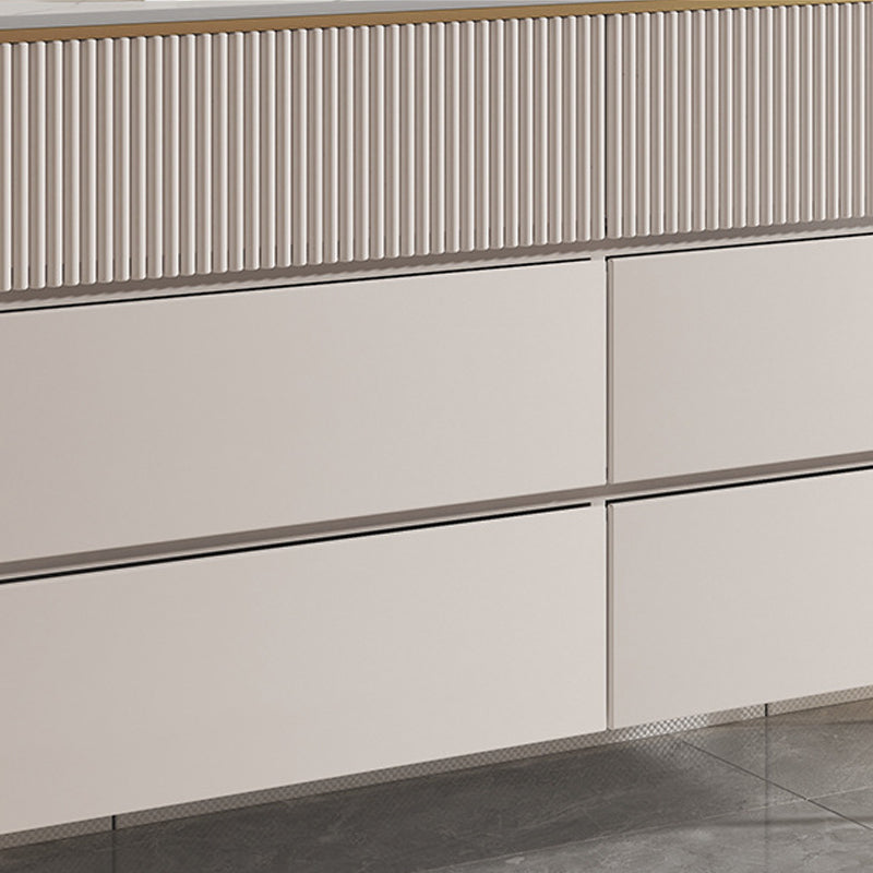 Cassettiera per camera da letto orizzontale Glam Stone in bianco con cassetti