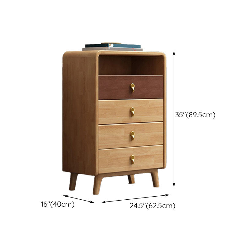 Glam Home Opbergkist Verticale rubberen houten kist met lades