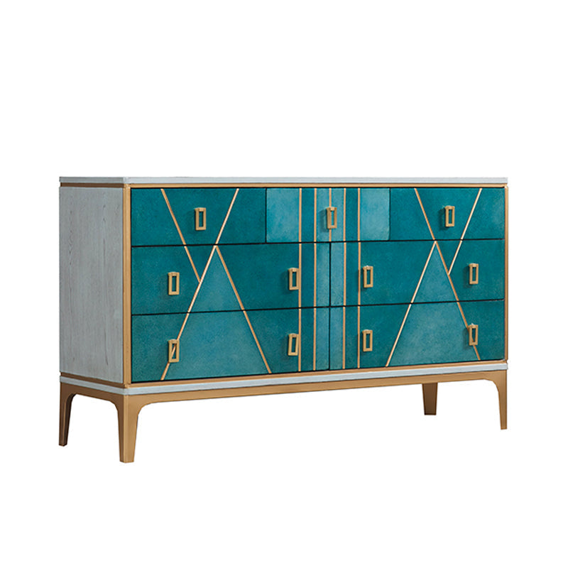 Klassische Glam-Aufbewahrungskommode aus massivem Holz mit 3/6/7 Schubladen