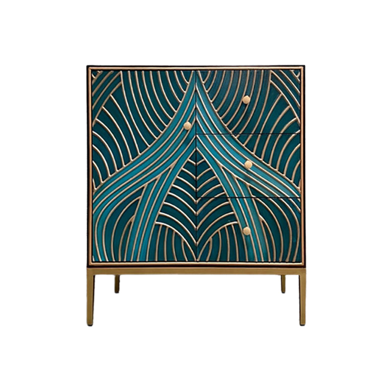 Commode de rangement en bois massif de 15,6 pouces de largeur, commode de rangement Glam classique