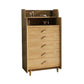 Glam Bedroom Storage Chest Vertical Rubber Wood Chest with Drawers