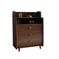 Glam Bedroom Storage Chest Vertical Rubber Wood Chest with Drawers