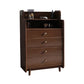 Glam Bedroom Storage Chest Vertical Rubber Wood Chest with Drawers