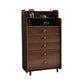 Glam Bedroom Storage Chest Vertical Rubber Wood Chest with Drawers