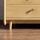 Glam Bedroom Storage Chest Vertical Rubber Wood Chest with Drawers