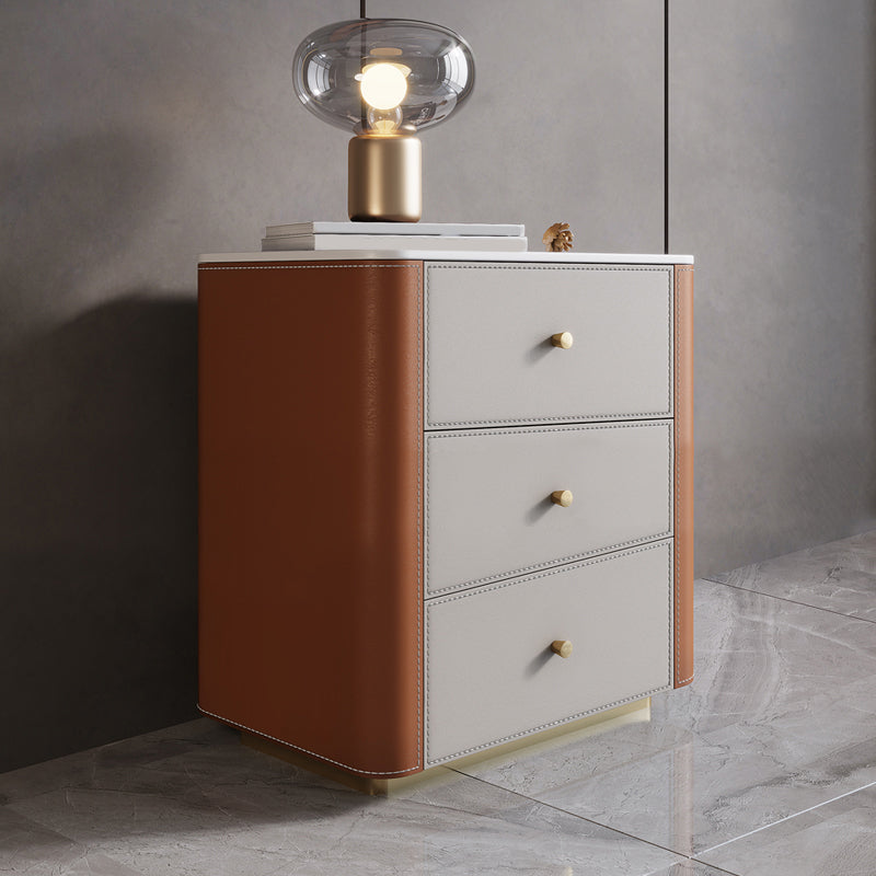 Glam Vertical Storage Chest Stone Bedroom Chest with Drawers Orange 3 Clearhalo 'Bedroom Furniture' 'Dressers & Chests' 'dressers_chests' 'furn' 'furn_dressers_chests' 'Furniture' 6432440