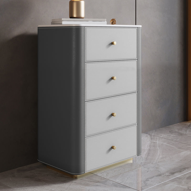 Glam Vertical Storage Chest Stone Bedroom Chest with Drawers Grey 4 Clearhalo 'Bedroom Furniture' 'Dressers & Chests' 'dressers_chests' 'furn' 'furn_dressers_chests' 'Furniture' 6432442