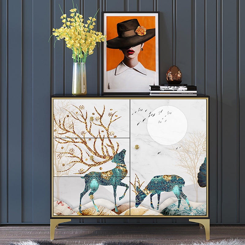14.04-inch Width Classic Glam Storage Chest Solid Wood Storage Chest Dresser 39"L x 14"W x 35"H Gold-Green Clearhalo 'Bedroom Furniture' 'Dressers & Chests' 'dressers_chests' 'furn' 'furn_dressers_chests' 'Furniture' 6432501