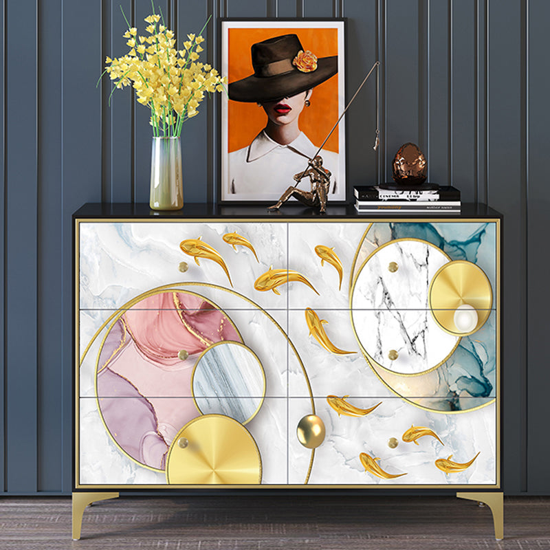 14.04-inch Width Classic Glam Storage Chest Solid Wood Storage Chest Dresser 47"L x 14"W x 35"H Multi-Color Clearhalo 'Bedroom Furniture' 'Dressers & Chests' 'dressers_chests' 'furn' 'furn_dressers_chests' 'Furniture' 6432503