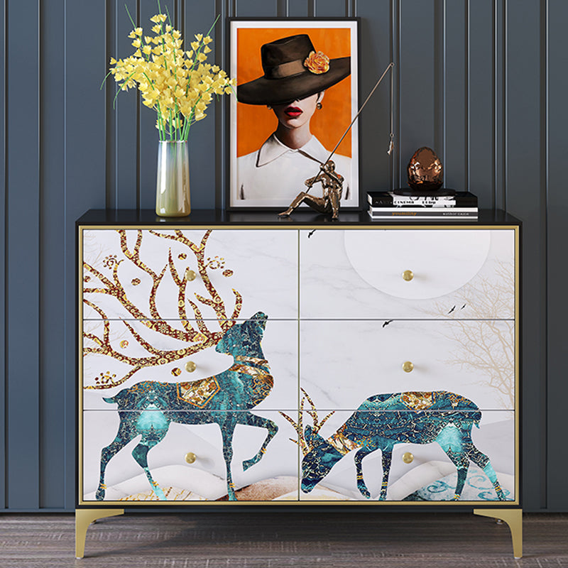 14.04-inch Width Classic Glam Storage Chest Solid Wood Storage Chest Dresser 47"L x 14"W x 35"H Gold-Green Clearhalo 'Bedroom Furniture' 'Dressers & Chests' 'dressers_chests' 'furn' 'furn_dressers_chests' 'Furniture' 6432509