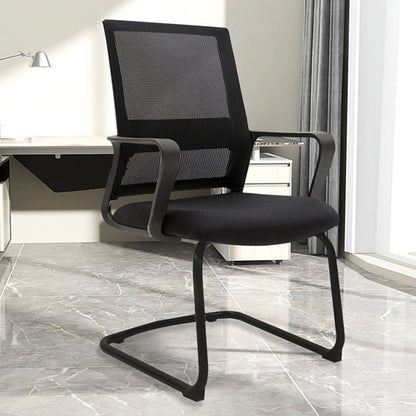 Modern Desk Chair Mesh Computer Chair Mid-Back Chair No Wheels 1 Piece Clearhalo 'furn' 'furn_office_chair' 'Furniture' 'Office Chairs' 'Office Furniture' 'office_chair' 6432664