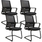 Modern Desk Chair Mesh Computer Chair Mid-Back Chair No Wheels 4 Piece Set Clearhalo 'furn' 'furn_office_chair' 'Furniture' 'Office Chairs' 'Office Furniture' 'office_chair' 6432667