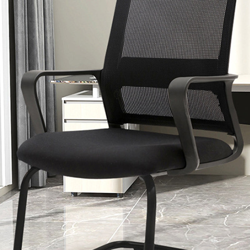 Modern Desk Chair Mesh Computer Chair Mid-Back Chair No Wheels Clearhalo 'furn' 'furn_office_chair' 'Furniture' 'Office Chairs' 'Office Furniture' 'office_chair' 6432668