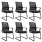 Modern Desk Chair Mesh Computer Chair Mid-Back Chair No Wheels 6 Piece Set Clearhalo 'furn' 'furn_office_chair' 'Furniture' 'Office Chairs' 'Office Furniture' 'office_chair' 6432669