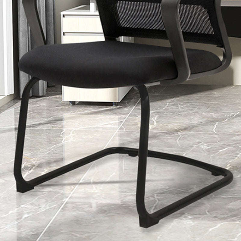 Modern Desk Chair Mesh Computer Chair Mid-Back Chair No Wheels Clearhalo 'furn' 'furn_office_chair' 'Furniture' 'Office Chairs' 'Office Furniture' 'office_chair' 6432670